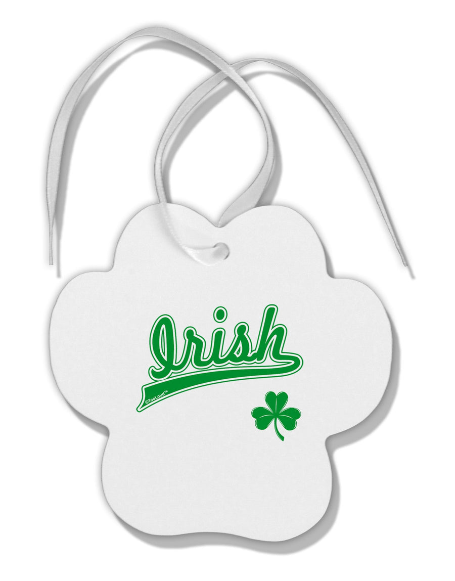 Irish Jersey Paw Print Shaped Ornament-Ornament-TooLoud-White-Davson Sales