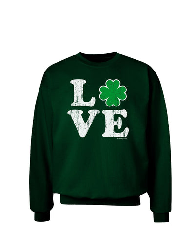 Irish Love - Distressed Adult Dark Sweatshirt by TooLoud-Sweatshirts-TooLoud-Deep-Forest-Green-Small-Davson Sales