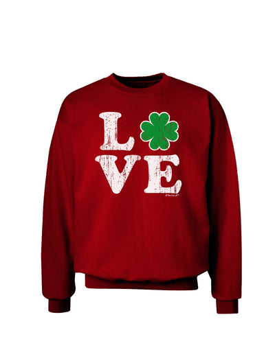 Irish Love - Distressed Adult Dark Sweatshirt by TooLoud-Sweatshirts-TooLoud-Deep-Red-Small-Davson Sales