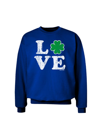 Irish Love - Distressed Adult Dark Sweatshirt by TooLoud-Sweatshirts-TooLoud-Deep-Royal-Blue-Small-Davson Sales