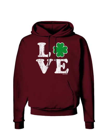 Irish Love - Distressed Dark Hoodie Sweatshirt by TooLoud-Hoodie-TooLoud-Maroon-Small-Davson Sales