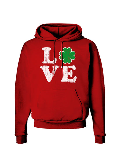 Irish Love - Distressed Dark Hoodie Sweatshirt by TooLoud-Hoodie-TooLoud-Red-Small-Davson Sales