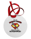 Ironworker - Superpower Circular Metal Ornament-Ornament-TooLoud-White-Davson Sales