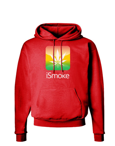 iSmoke Logo - Marijuana Leaf Dark Hoodie Sweatshirt-Hoodie-TooLoud-Red-Small-Davson Sales