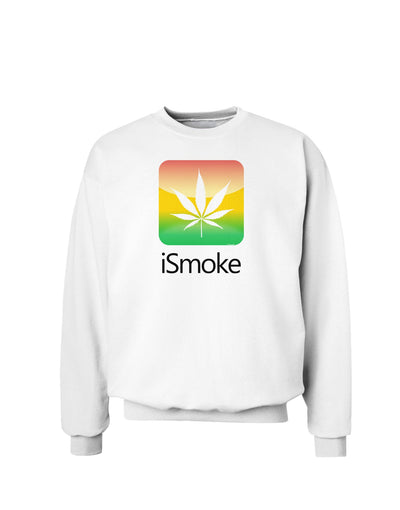 iSmoke Logo - Marijuana Leaf Sweatshirt-Sweatshirts-TooLoud-White-Small-Davson Sales