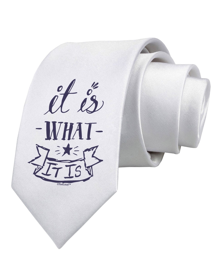 It Is What It Is Printed White Necktie