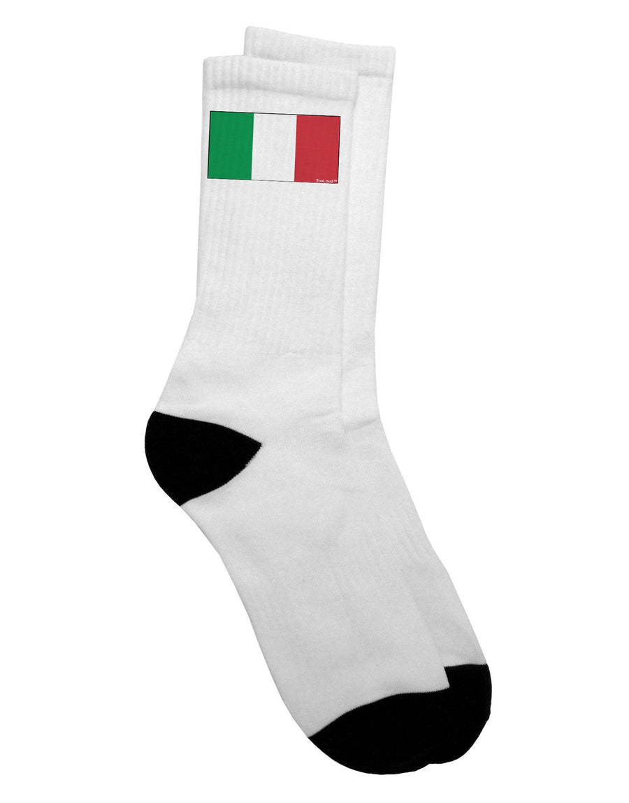 Italian Flag Adult Crew Socks from Italy - Exclusively by TooLoud-Socks-TooLoud-White-Ladies-4-6-Davson Sales