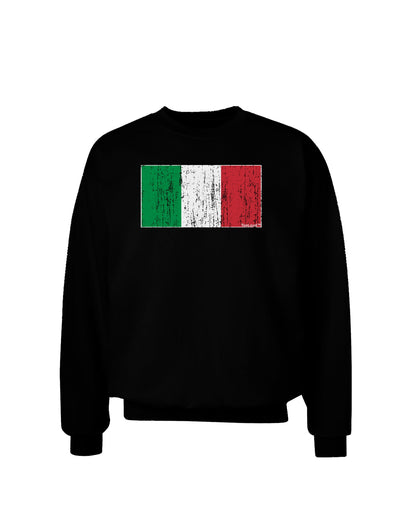 Italian Flag - Distressed Adult Dark Sweatshirt by TooLoud-Sweatshirts-TooLoud-Black-Small-Davson Sales