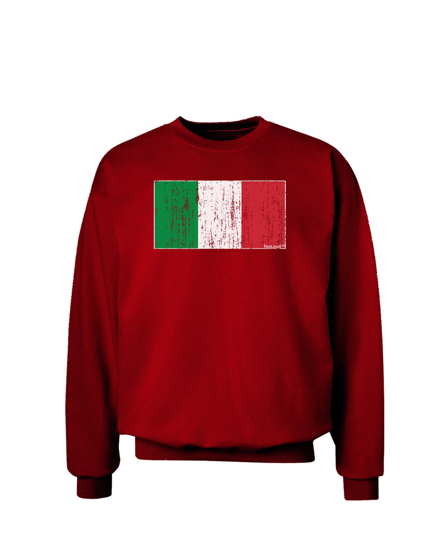 Italian Flag - Distressed Adult Dark Sweatshirt by TooLoud-Sweatshirts-TooLoud-Black-Small-Davson Sales