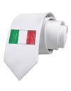 Italian Flag - Distressed Printed White Necktie by TooLoud