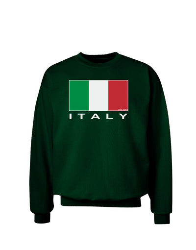 Italian Flag - Italy Text Adult Dark Sweatshirt by TooLoud-Sweatshirts-TooLoud-Deep-Forest-Green-Small-Davson Sales