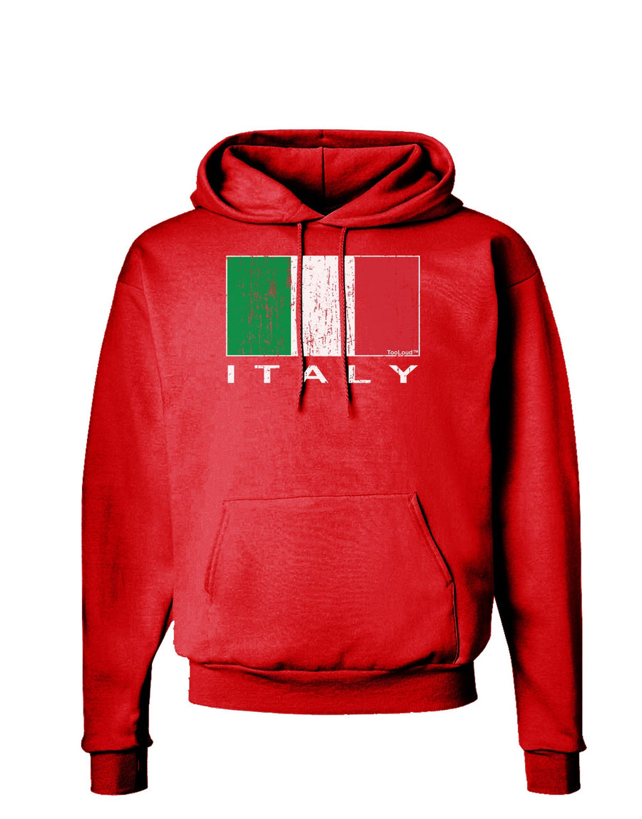 Italian Flag - Italy Text Distressed Dark Hoodie Sweatshirt by TooLoud-Hoodie-TooLoud-Black-Small-Davson Sales