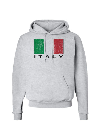 Italian Flag - Italy Text Distressed Hoodie Sweatshirt by TooLoud-Hoodie-TooLoud-AshGray-Small-Davson Sales