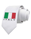 Italian Flag - Italy Text Printed White Necktie by TooLoud