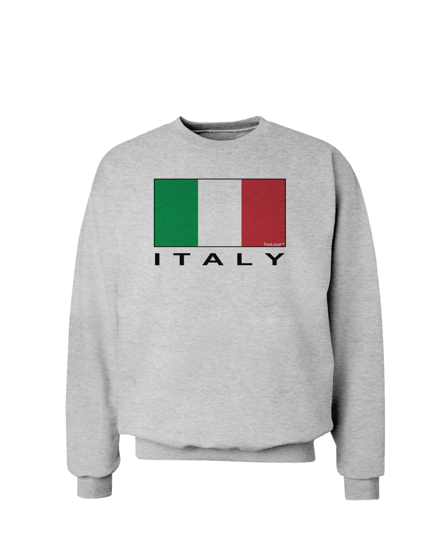 Italian Flag - Italy Text Sweatshirt by TooLoud-Sweatshirts-TooLoud-AshGray-Small-Davson Sales