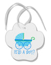 It's a Boy - Baby Boy Carriage Paw Print Shaped Ornament-Ornament-TooLoud-White-Davson Sales