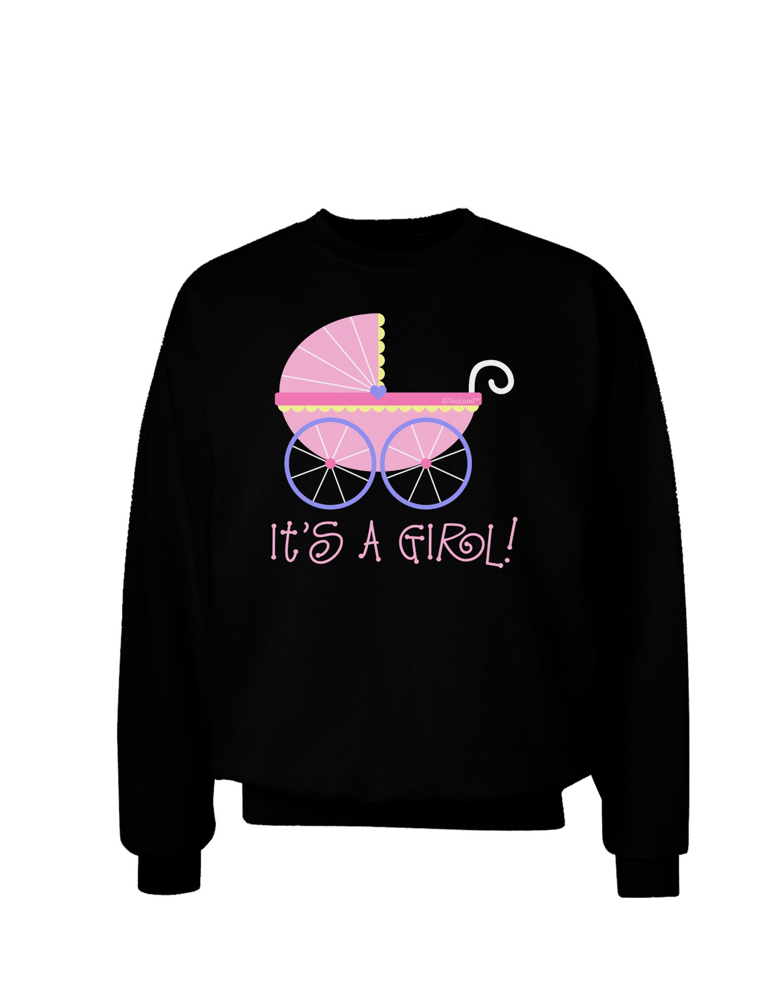 It's a Girl - Baby Carriage Adult Dark Sweatshirt-Sweatshirts-TooLoud-Black-Small-Davson Sales