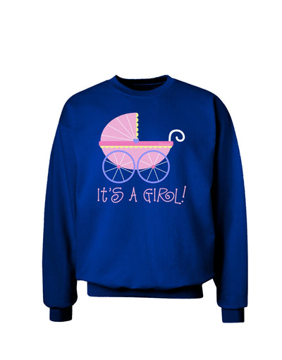 It's a Girl - Baby Carriage Adult Dark Sweatshirt-Sweatshirts-TooLoud-Deep-Royal-Blue-Small-Davson Sales