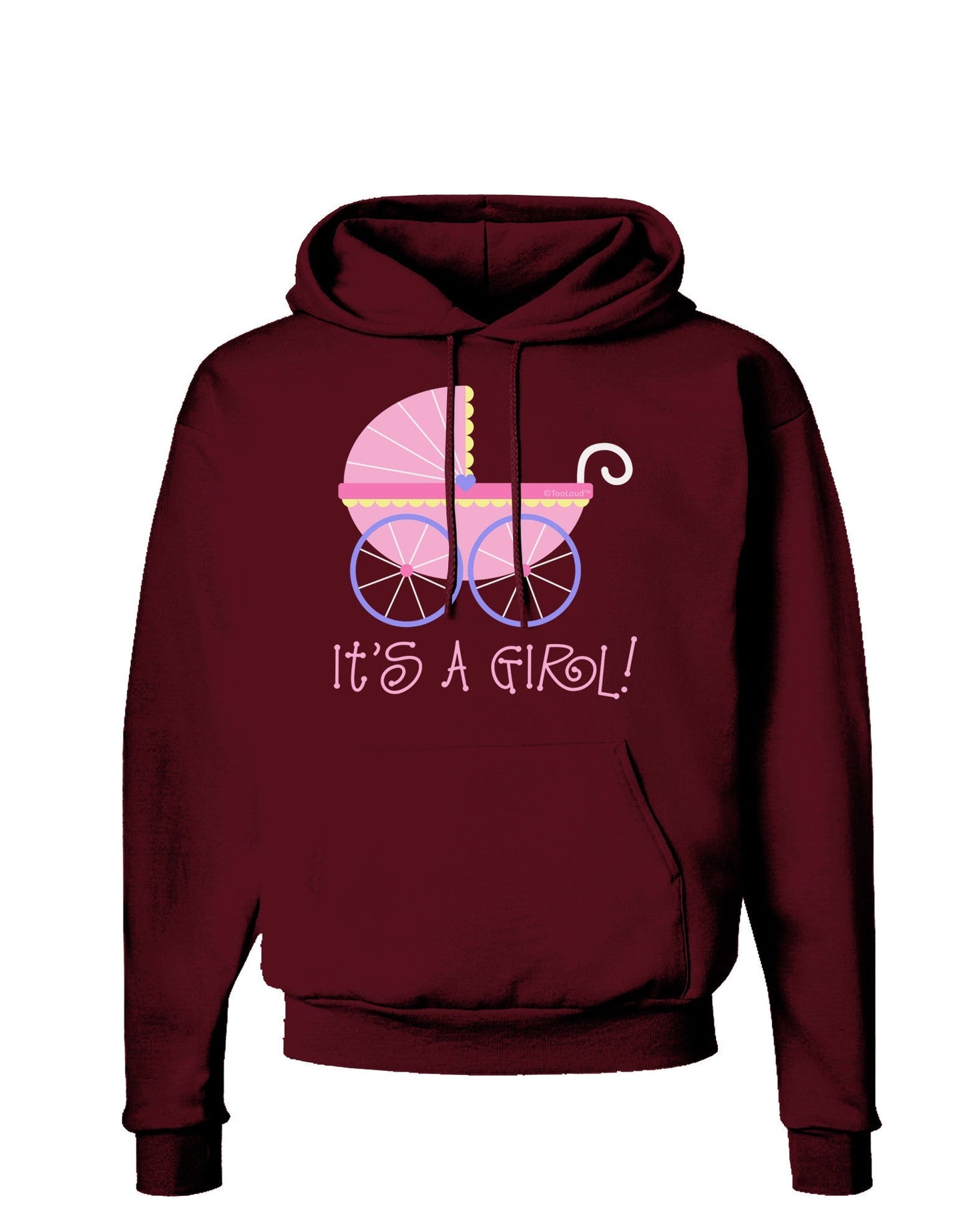 It's a Girl - Baby Carriage Dark Hoodie Sweatshirt-Hoodie-TooLoud-Maroon-Small-Davson Sales