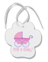 It's a Girl - Baby Carriage Paw Print Shaped Ornament-Ornament-TooLoud-White-Davson Sales