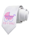 It's a Girl - Baby Carriage Printed White Necktie