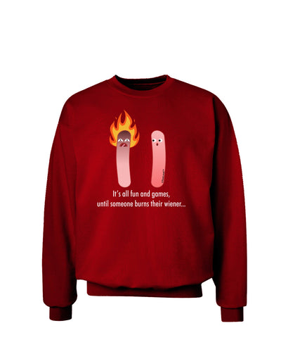 It's All Fun and Games - Wiener Adult Dark Sweatshirt by TooLoud-Sweatshirts-TooLoud-Deep-Red-Small-Davson Sales