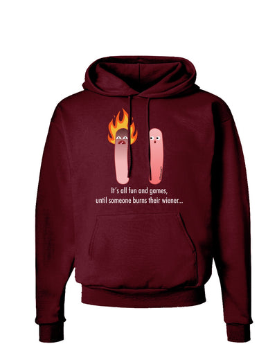 It's All Fun and Games - Wiener Dark Hoodie Sweatshirt by TooLoud-Hoodie-TooLoud-Maroon-Small-Davson Sales