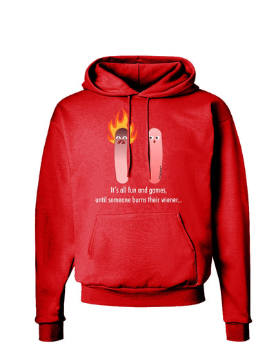 It's All Fun and Games - Wiener Dark Hoodie Sweatshirt by TooLoud-Hoodie-TooLoud-Red-Small-Davson Sales