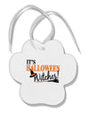 It's Halloween Witches Hat Paw Print Shaped Ornament-Ornament-TooLoud-White-Davson Sales