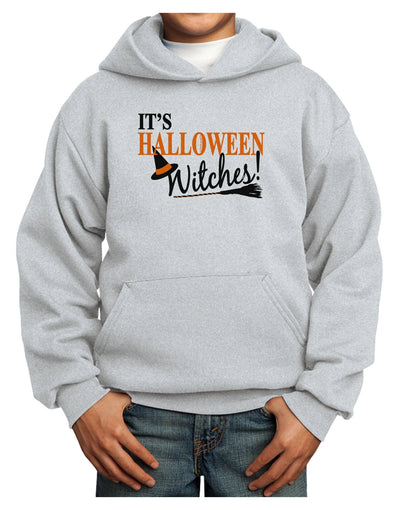 It's Halloween Witches Hat Youth Hoodie Pullover Sweatshirt-Youth Hoodie-TooLoud-Ash-XS-Davson Sales