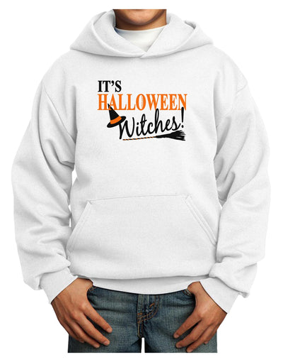 It's Halloween Witches Hat Youth Hoodie Pullover Sweatshirt-Youth Hoodie-TooLoud-White-XS-Davson Sales