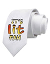 It's Lit Fam Printed White Necktie