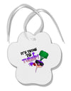 It's Thyme To Turnip Paw Print Shaped Ornament-Ornament-TooLoud-White-Davson Sales