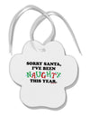 I've Been Naughty This Year Paw Print Shaped Ornament-Ornament-TooLoud-White-Davson Sales