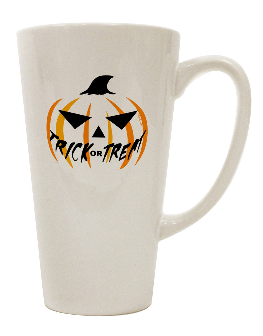 Jack-O-Lantern Conical Latte Coffee Mug - Perfect for Halloween Delights TooLoud-Conical Latte Mug-TooLoud-White-Davson Sales