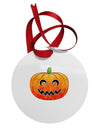 Jack-O-Lantern Watercolor Circular Metal Ornament-Ornament-TooLoud-White-Davson Sales