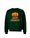 Jack-O-Lantern Watercolor Halloween Adult Dark Sweatshirt-Sweatshirts-TooLoud-Deep-Forest-Green-Small-Davson Sales