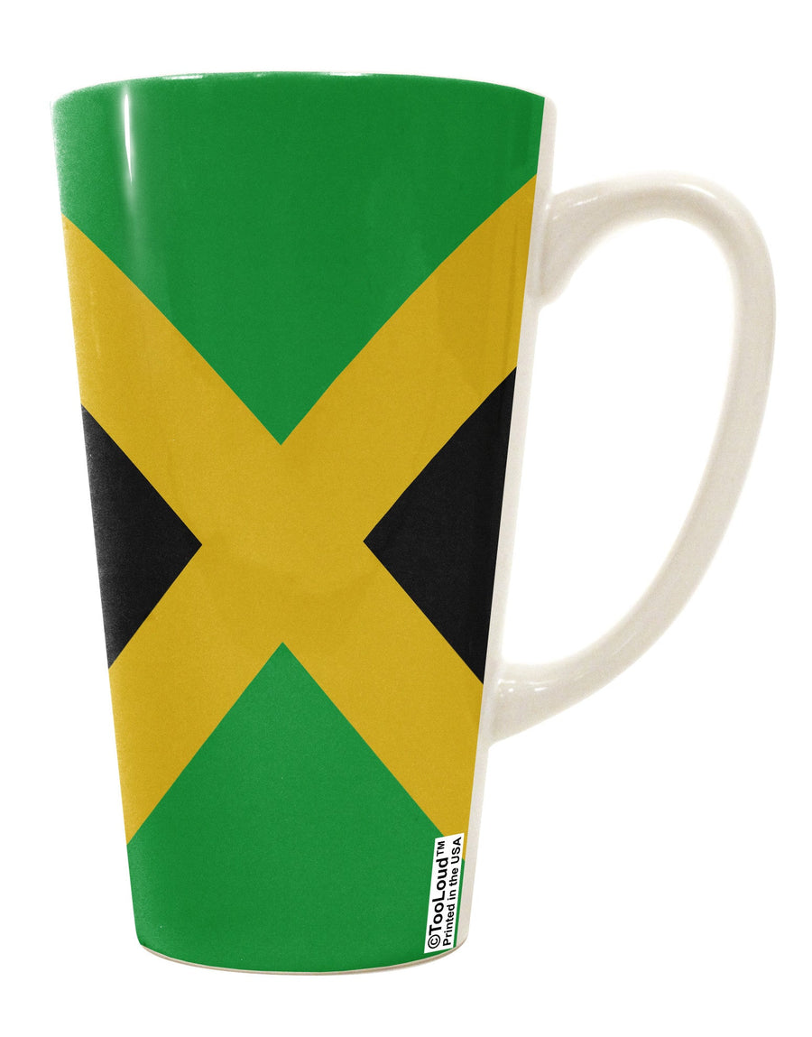 Jamaica Flag AOP 16 Ounce Conical Latte Coffee Mug - Expertly Crafted Drinkware TooLoud-Conical Latte Mug-TooLoud-White-Davson Sales