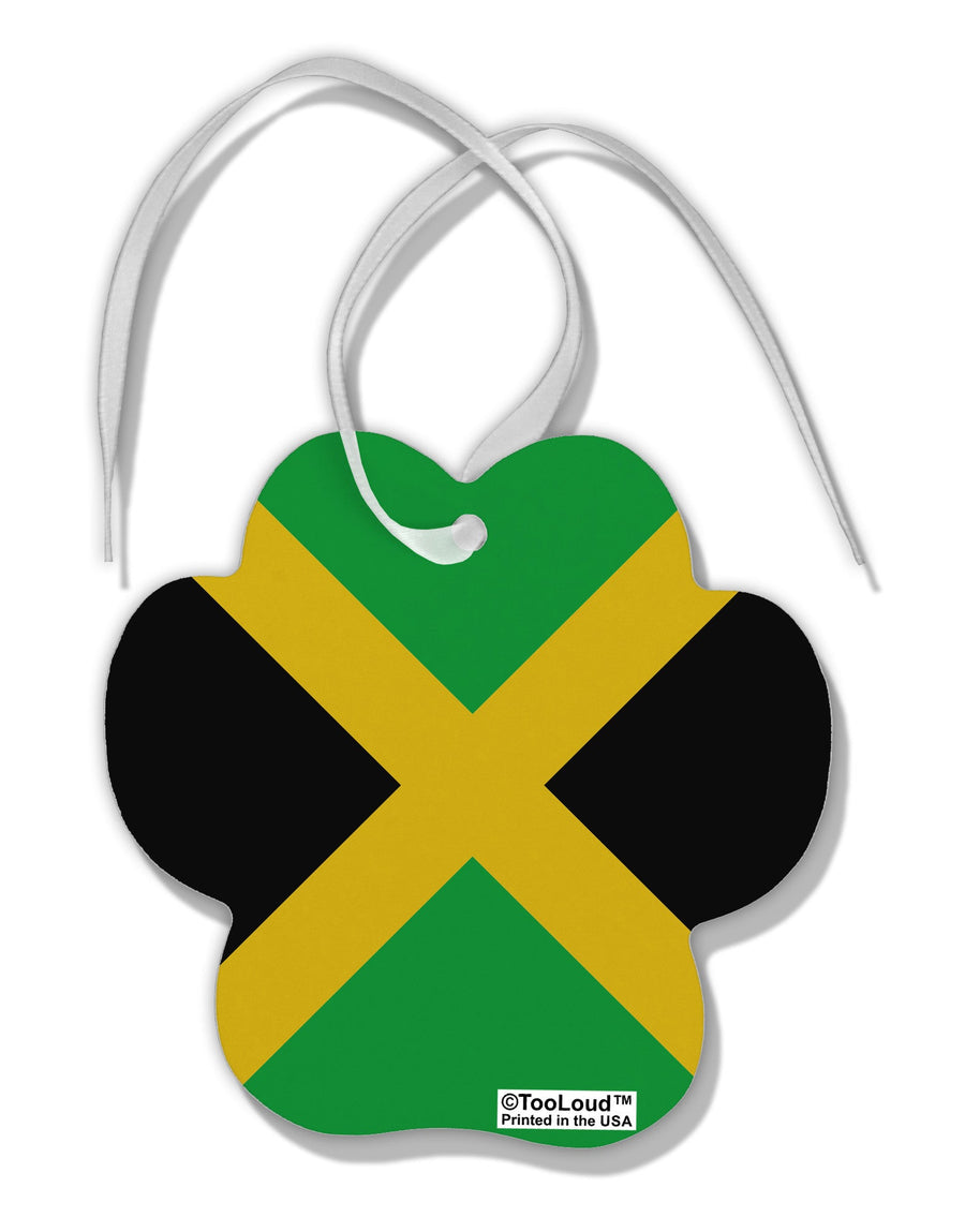 Jamaica Flag AOP Paw Print Shaped Ornament All Over Print-Ornament-TooLoud-White-Davson Sales