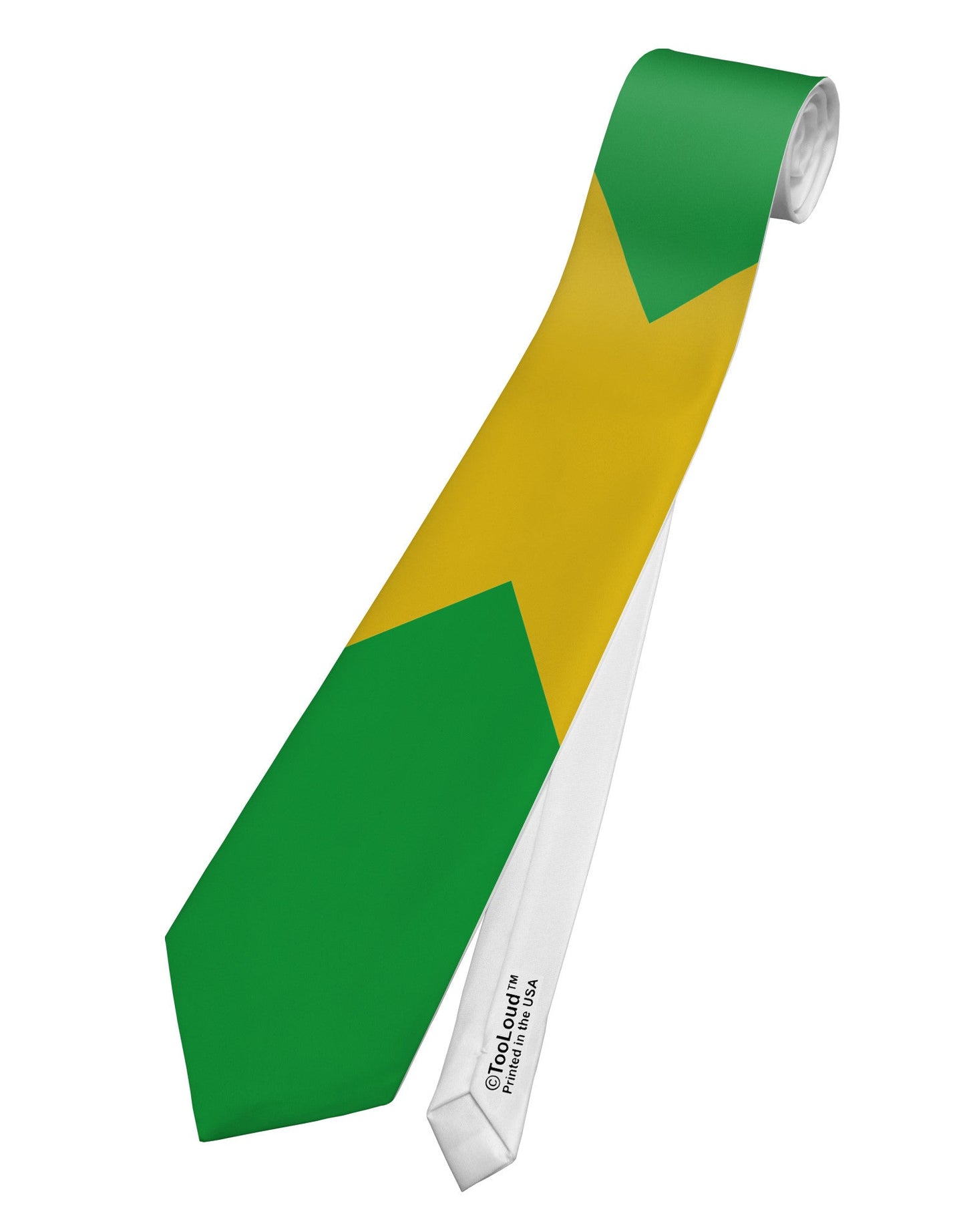 Jamaica Flag AOP Printed White Necktie All Over Print