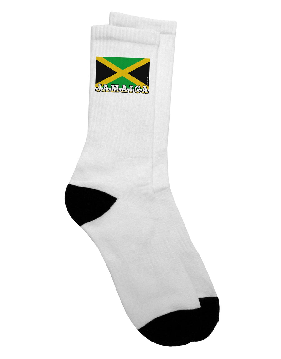 Jamaica Flag Crew Socks - A Stylish Addition to Your Wardrobe - TooLoud-Socks-TooLoud-White-Ladies-4-6-Davson Sales