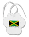 Jamaica Flag Paw Print Shaped Ornament-Ornament-TooLoud-White-Davson Sales