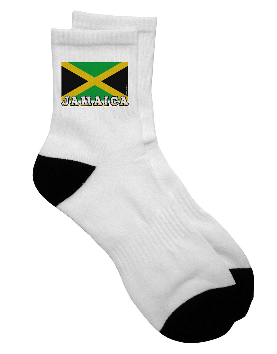 Jamaica Flag Short Socks for Adults - TooLoud-Socks-TooLoud-White-Ladies-4-6-Davson Sales