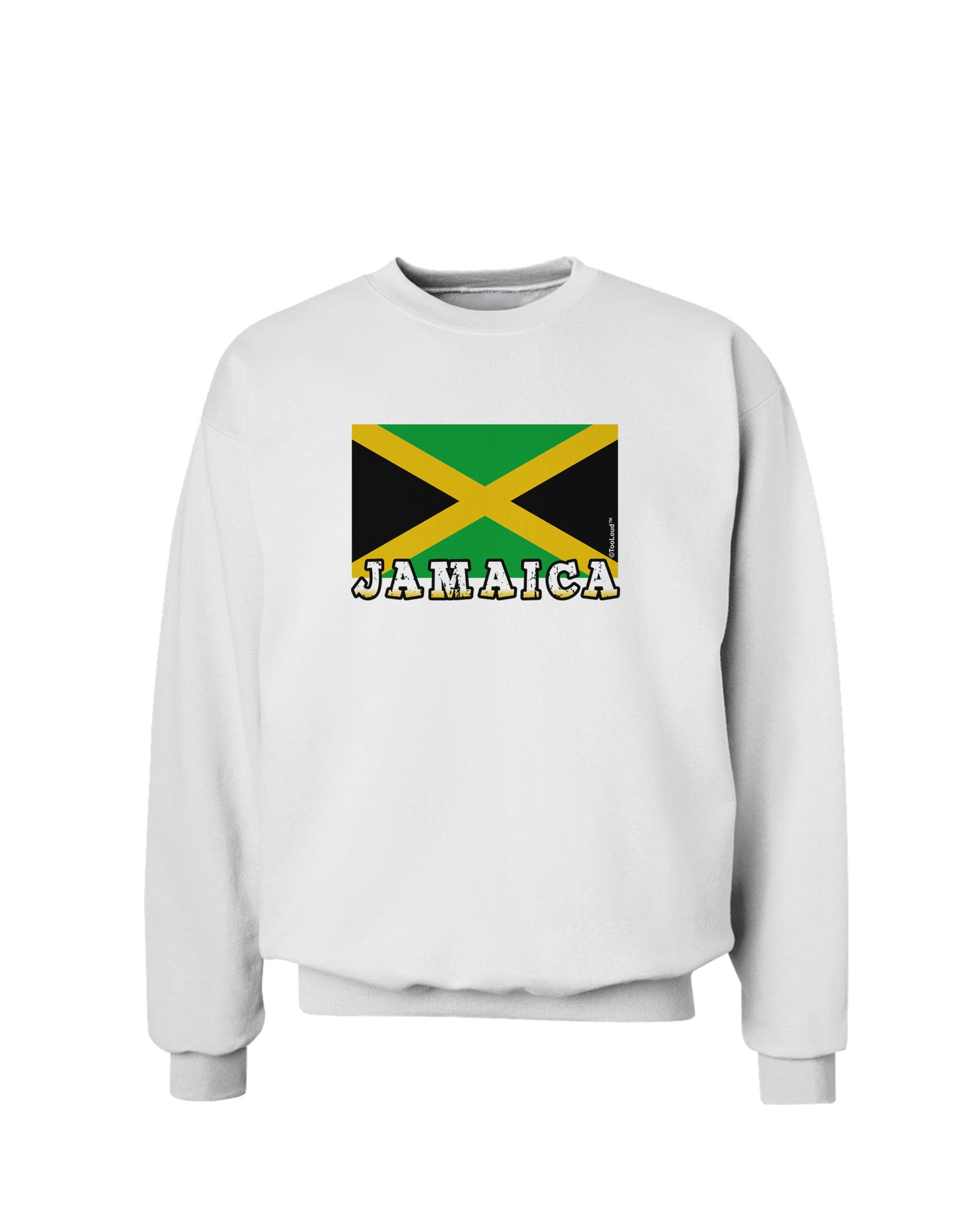 Jamaica Flag Sweatshirt-Sweatshirts-TooLoud-White-Small-Davson Sales