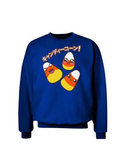 Japanese Kawaii Candy Corn Halloween Adult Dark Sweatshirt-Sweatshirts-TooLoud-Deep-Royal-Blue-Small-Davson Sales