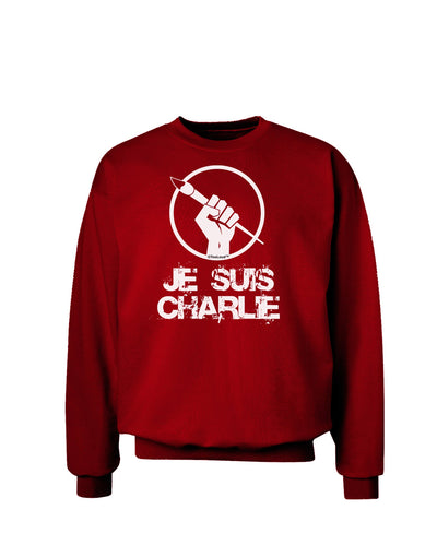 Je Suis Charlie Adult Dark Sweatshirt-Sweatshirts-TooLoud-Deep-Red-Small-Davson Sales