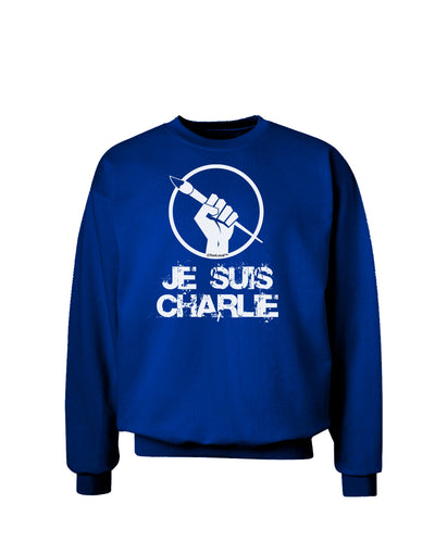 Je Suis Charlie Adult Dark Sweatshirt-Sweatshirts-TooLoud-Deep-Royal-Blue-Small-Davson Sales