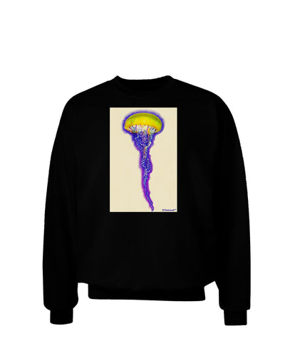 Jellyfish Outlined in Purple Watercolor Adult Dark Sweatshirt-Sweatshirts-TooLoud-Black-Small-Davson Sales