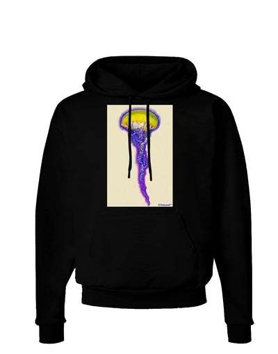 Jellyfish Outlined in Purple Watercolor Dark Hoodie Sweatshirt-Hoodie-TooLoud-Black-Small-Davson Sales