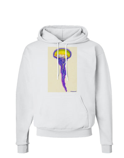 Jellyfish Outlined in Purple Watercolor Hoodie Sweatshirt-Hoodie-TooLoud-White-Small-Davson Sales